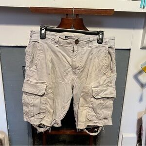 Tattered cargo shorts